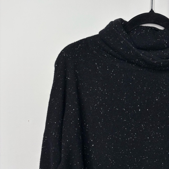 Skull Cashmere Mock Neck Sweater Speckle Pullover Skull Graphic Back - Picture 4 of 9